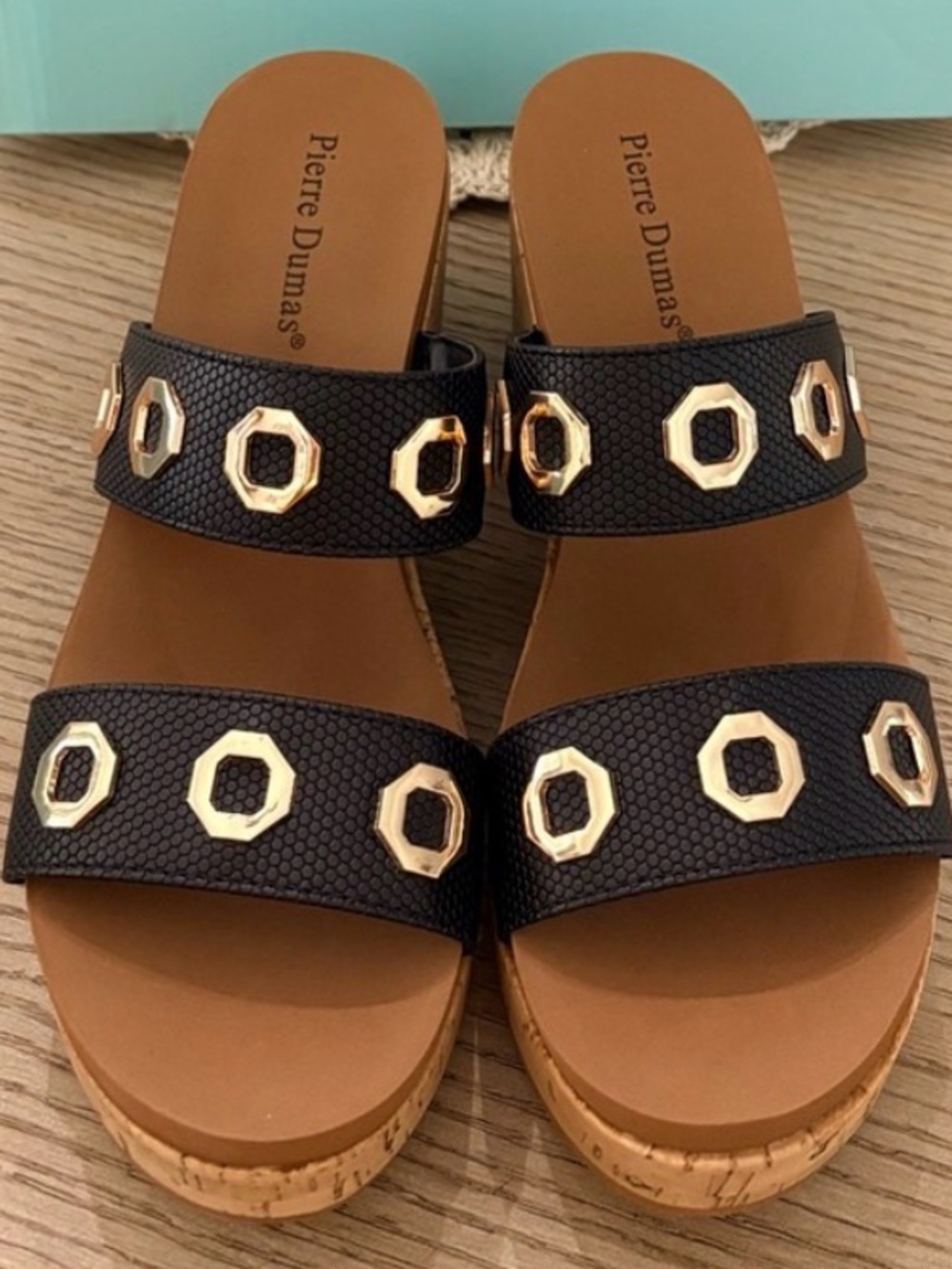 NEW Pierre Dumas Black Sandals Size 7